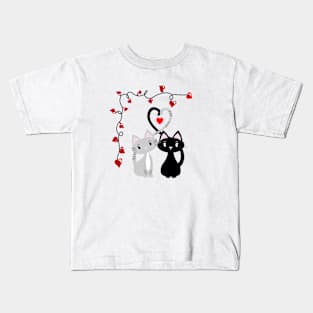 CATS IN LOVE Kittens and Hearts Kids T-Shirt